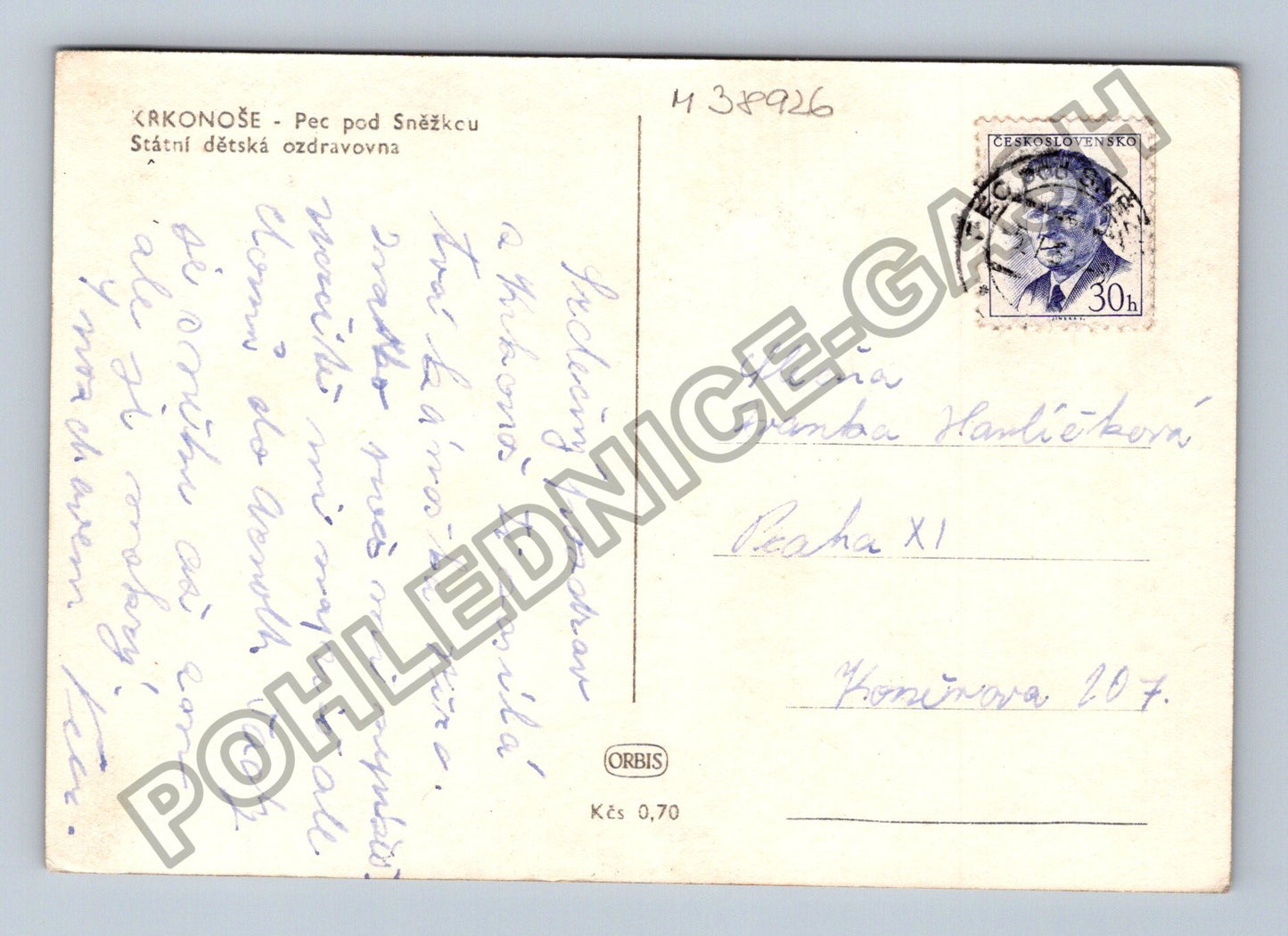 Pohlednice Krkonoše Pec pod Sněžkou Státní dětská ozdravovna (M38926)