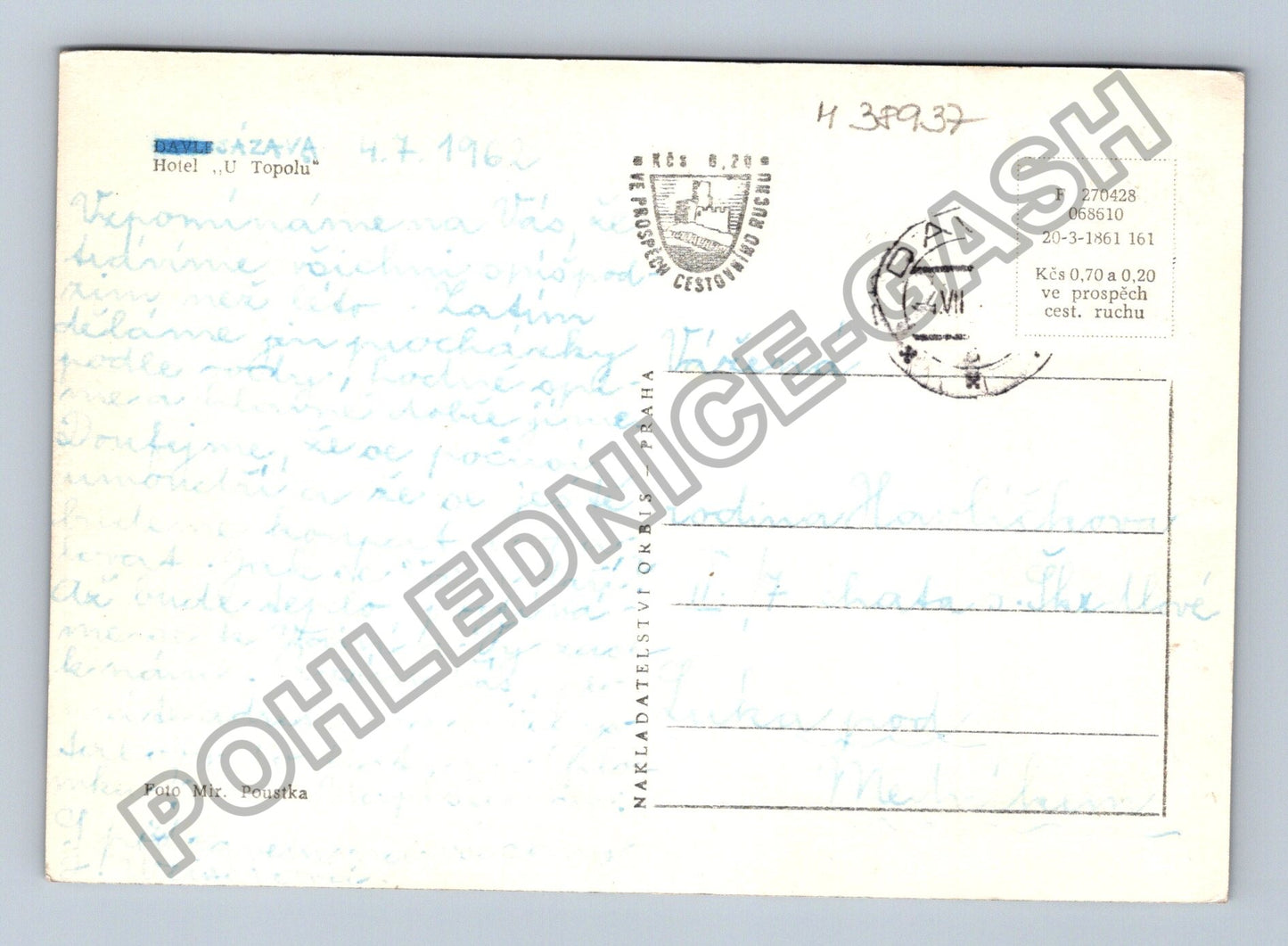 Pohlednice Sázava Hotel U Topolů 1963 (M38937)