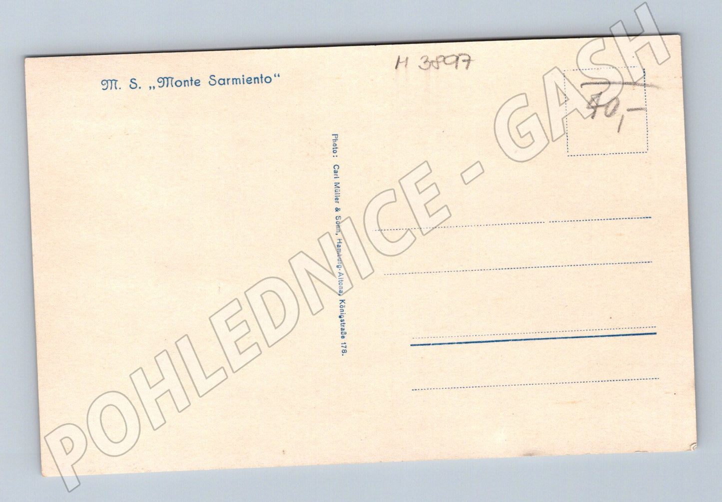 Pohlednice M.S. Monte Sarmiento – námořní loď (M3897)