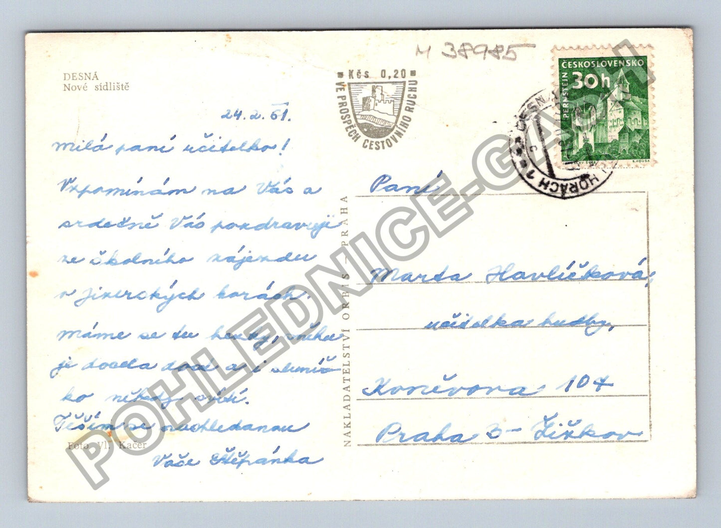 Pohlednice Desná Nové sídliště zimní krajina 1967 (M38985)
