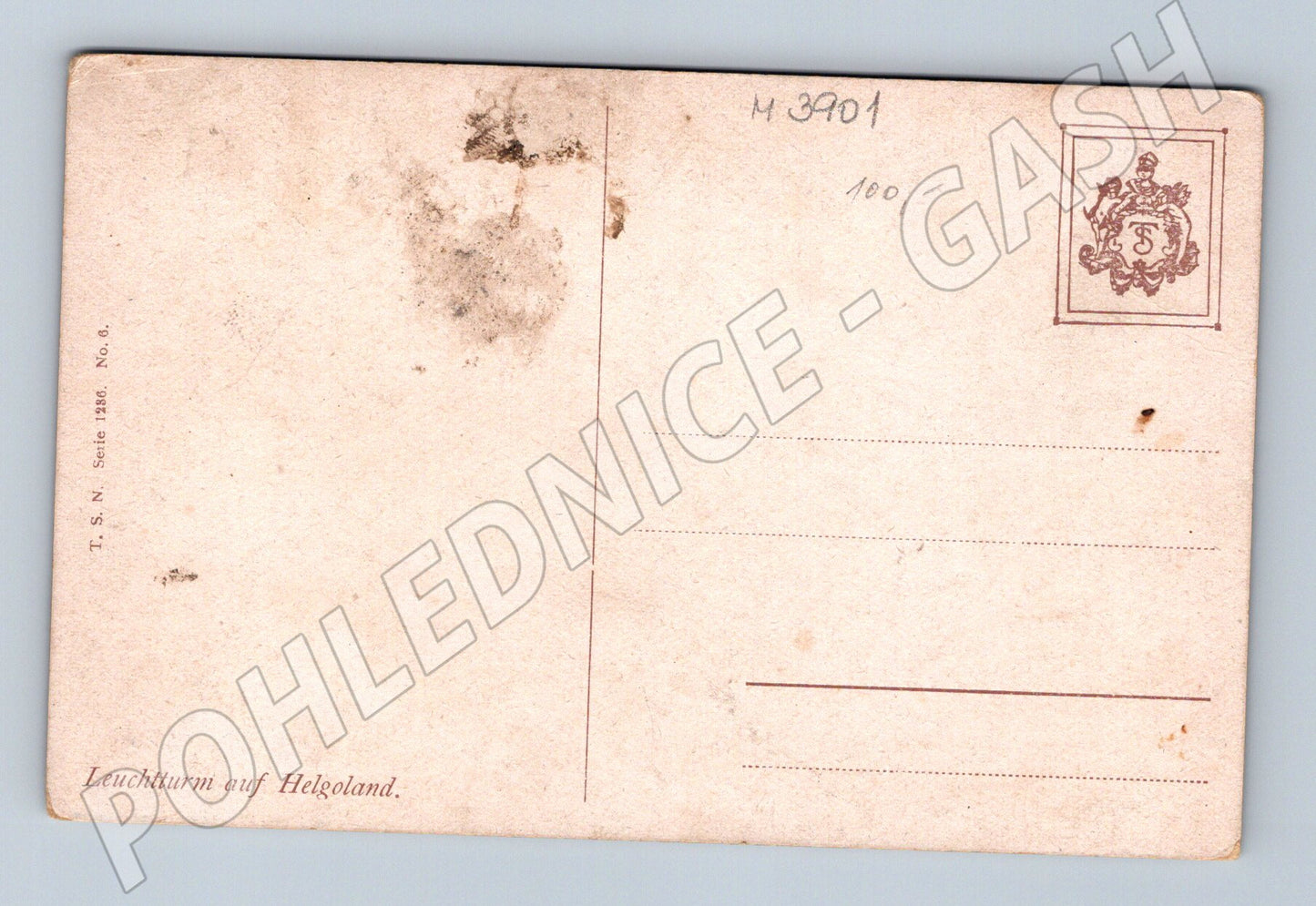 Pohlednice Helgoland maják a loď – dramatická scéna (M3901)