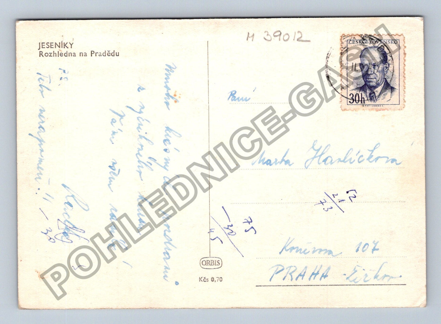 Pohlednice JESENÍKY Rozhledna na Pradědu námraza (M39012)