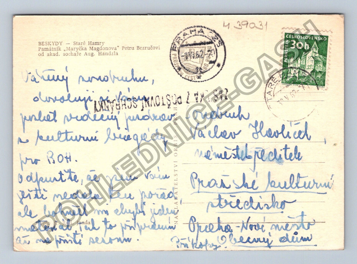 Pohlednice BESKYDY Staré Hamry Památník Maryčka Magdonova (M39031)