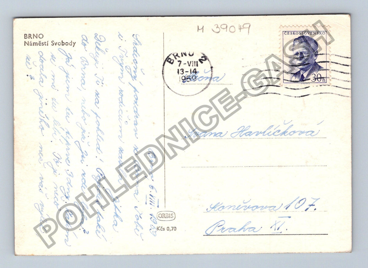 Pohlednice Brno Náměstí Svobody 1959 (M39049)