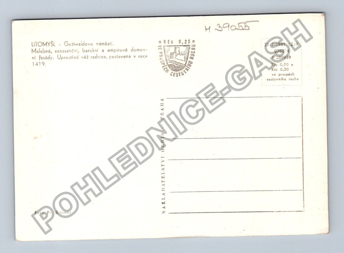Pohlednice Litomyšl Gottwaldovo náměstí (M39055)