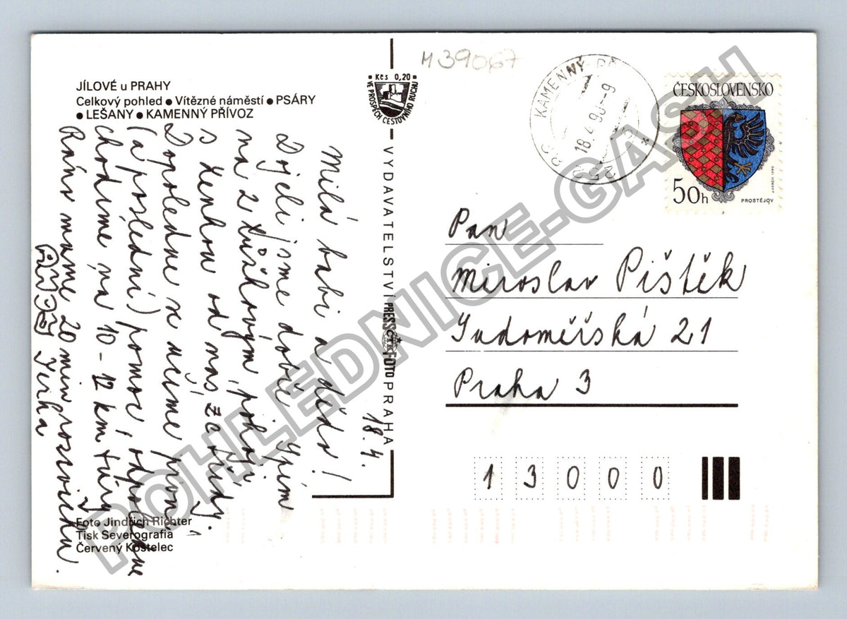 Pohlednice Jílové u Prahy okolí Vítězné náměstí (M39067)