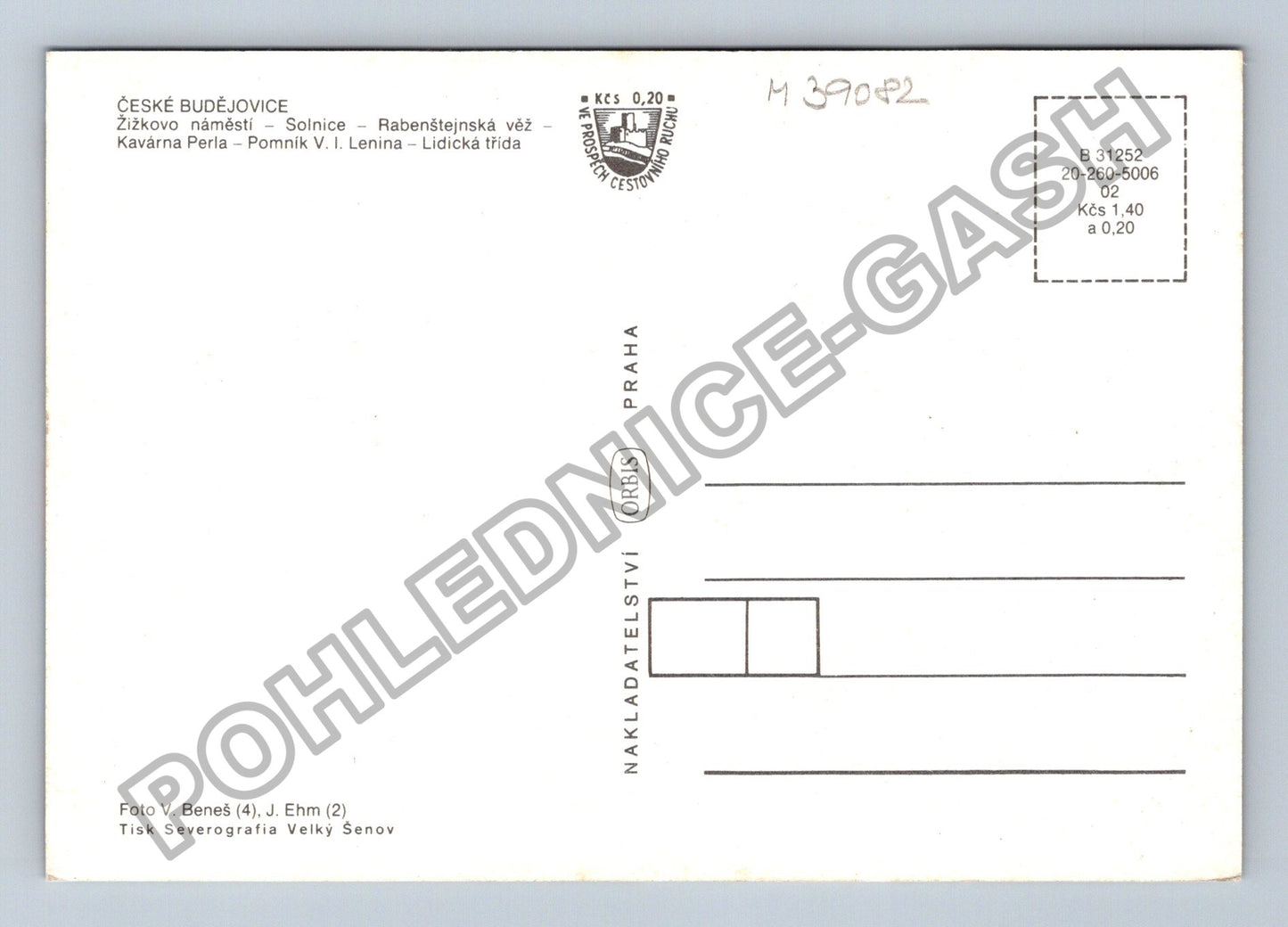 Pohlednice České Budějovice Žižkovo náměstí Rabenštejnská věž (M39082)