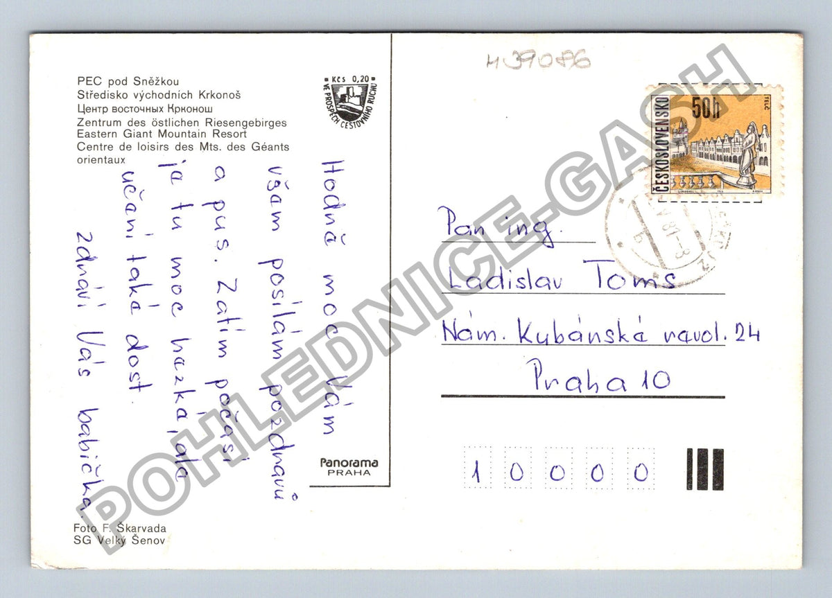Pohlednice Pec pod Sněžkou koláž horské krajiny a hotelů (M39086)