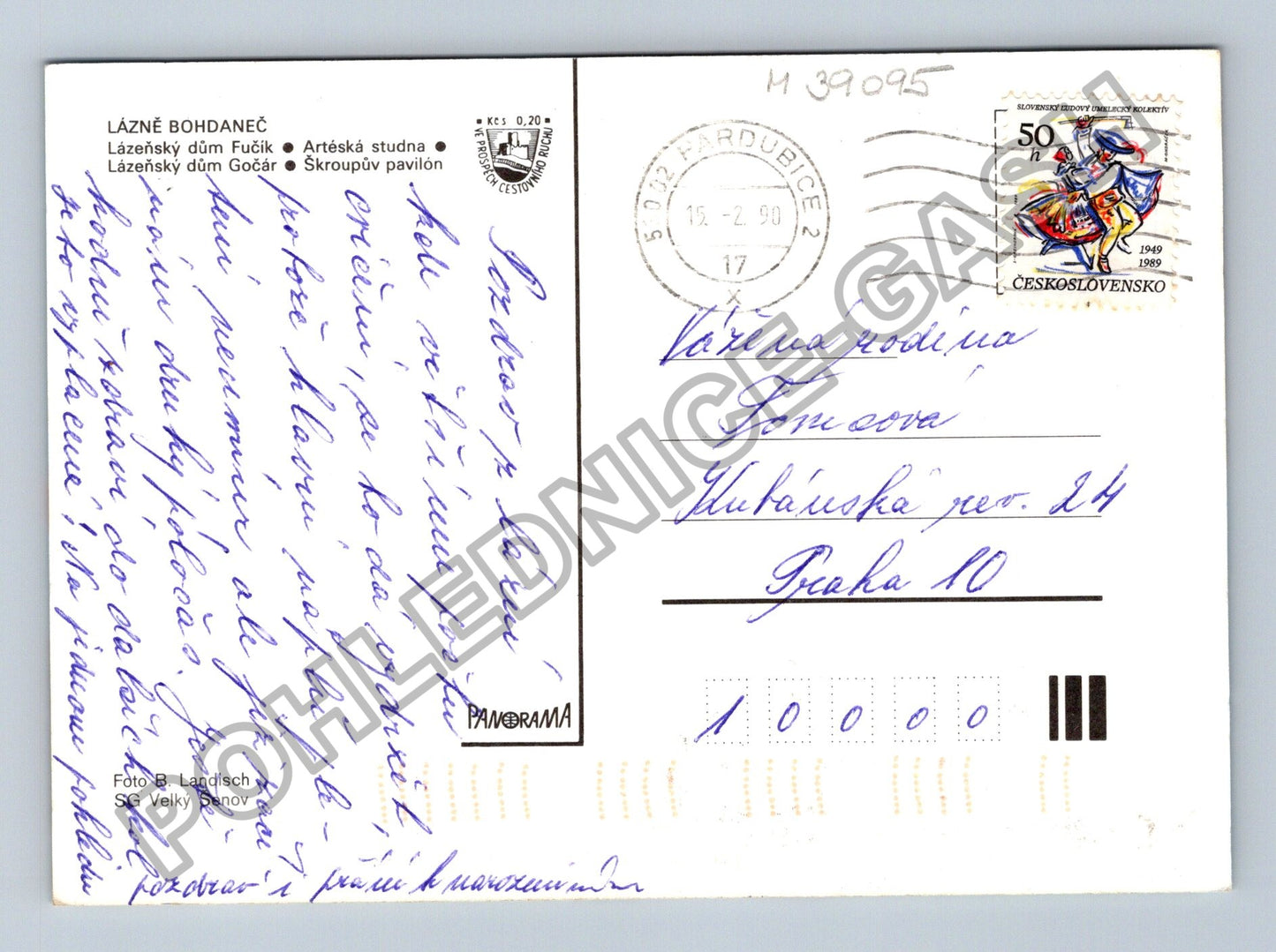 Pohlednice Lázně Bohdaneč lázeňský dům Gočár Dům Dučík (M39095)