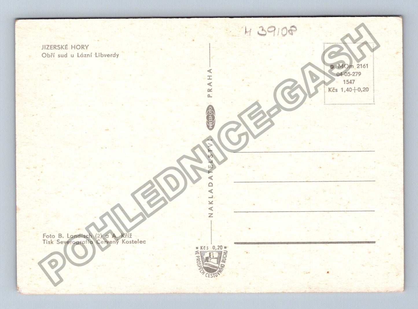 Pohlednice Jizerské hory Obří sud u Lázní Libverdy (M39108)