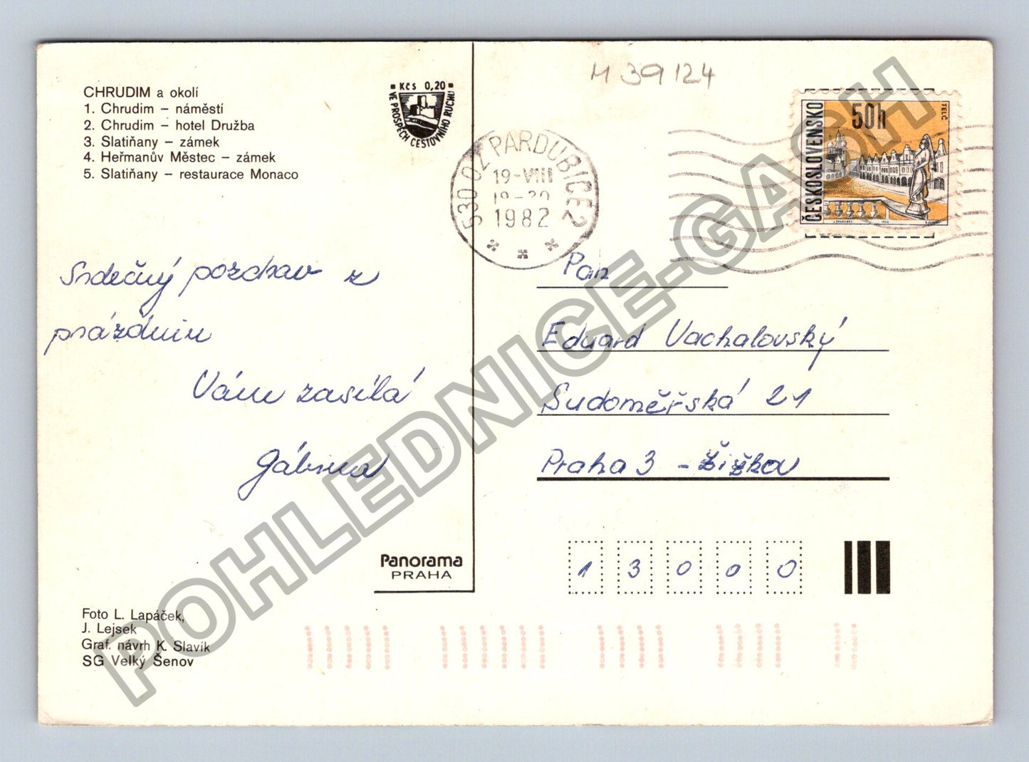Pohlednice Chrudim a okolí koláž náměstí zámek (M39124)