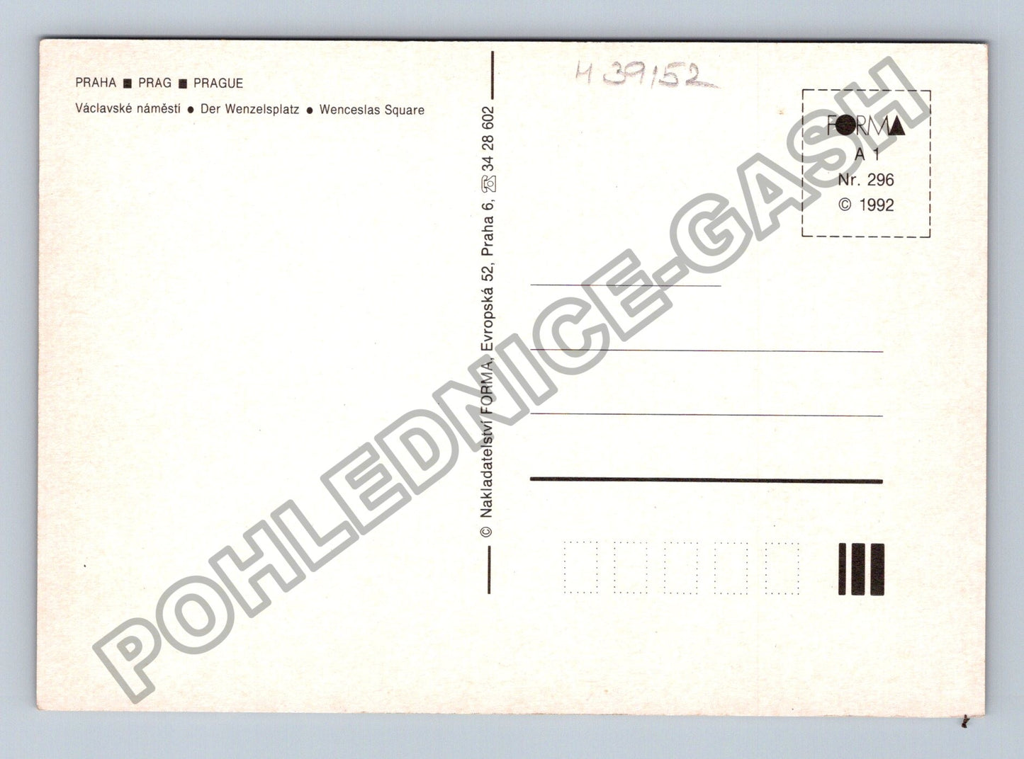 Pohlednice Praha Václavské náměstí 1992 (M39152)
