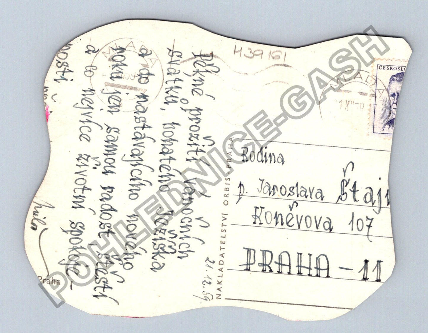 Pohlednice Zimní krajina s vodním mlýnem Praha 1929 (M39161)