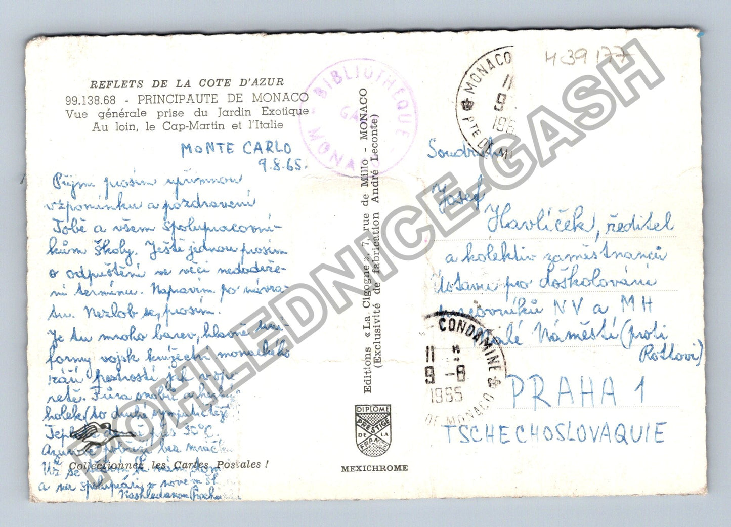 Pohlednice Monaco Monte Carlo Jardin Exotique 1965 (M39177)