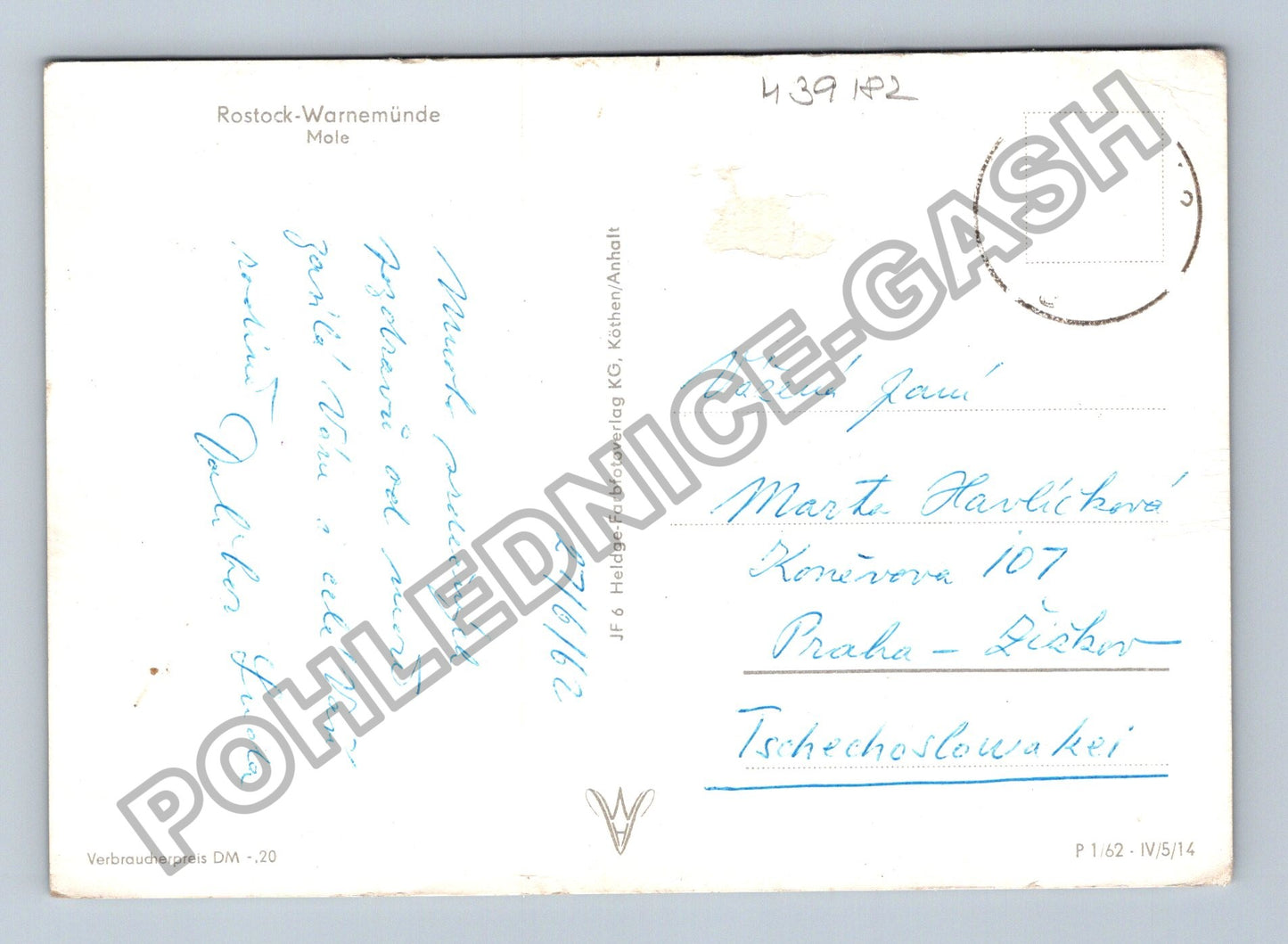 Pohlednice Německo Rostock-Warnemünde přístavní molo 1962 (M39182)