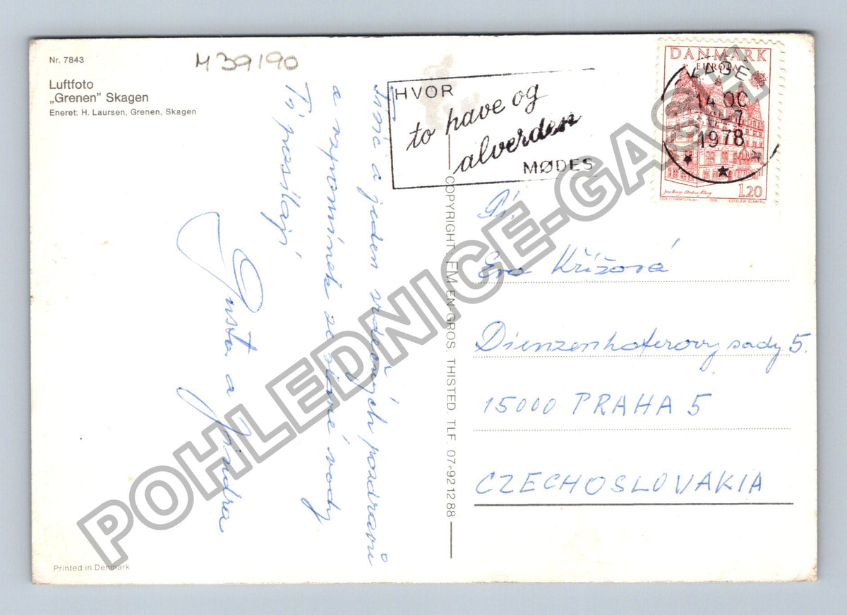 Pohlednice Dánsko Grenen Skagen maják pobřeží 1978 (M39190)