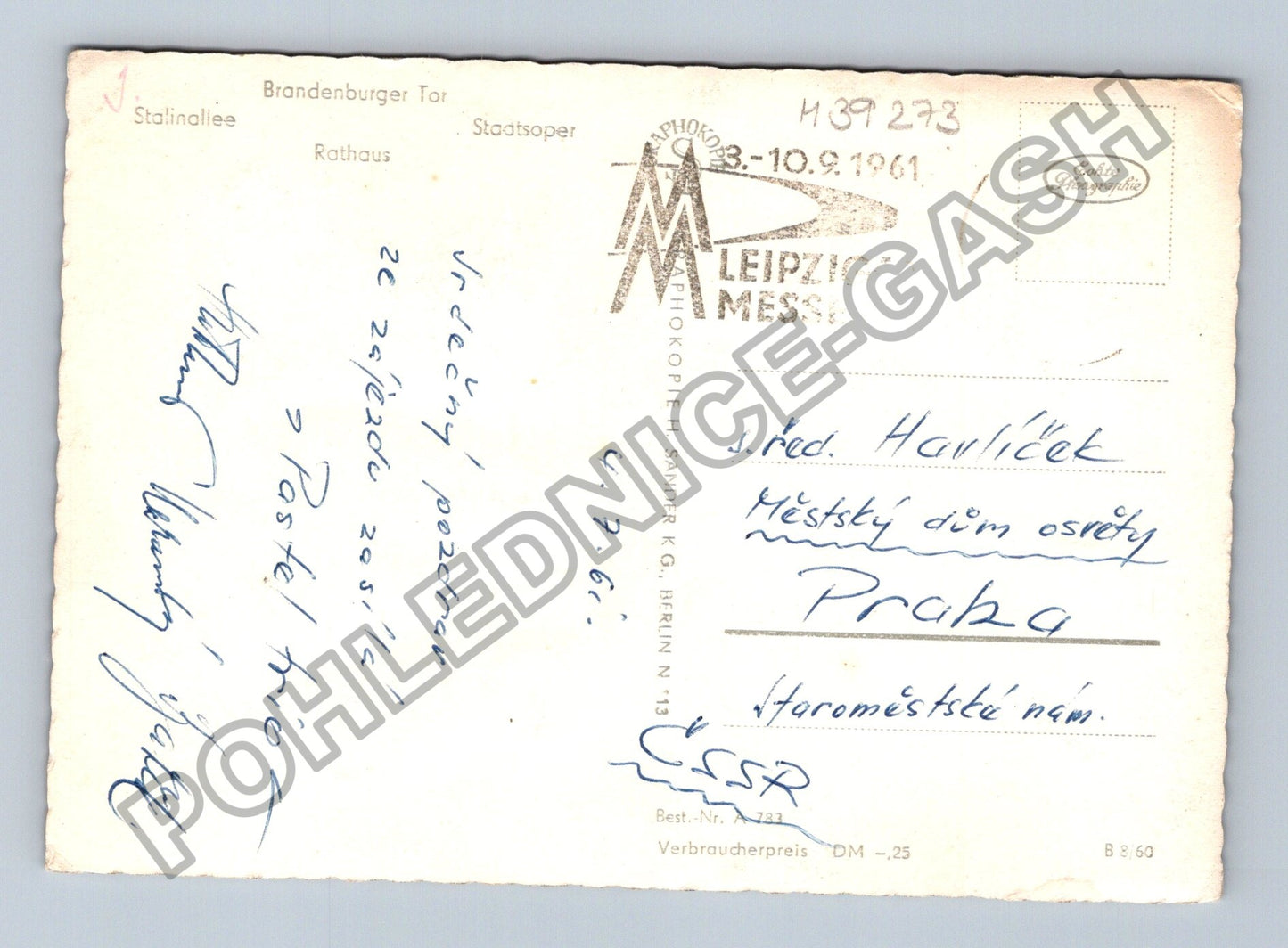 Pohlednice Německo Berlín Braniborská brána koláž 1961 (M39273)