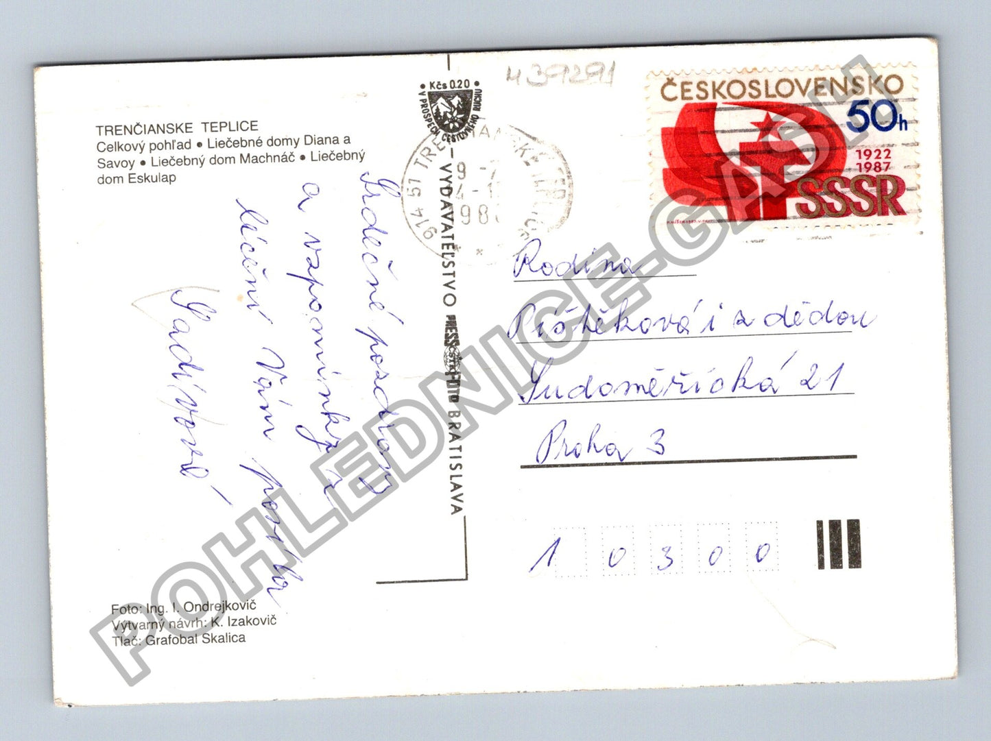 Pohlednice Slovensko Trenčianske Teplice celkový pohled lázně (M39291)