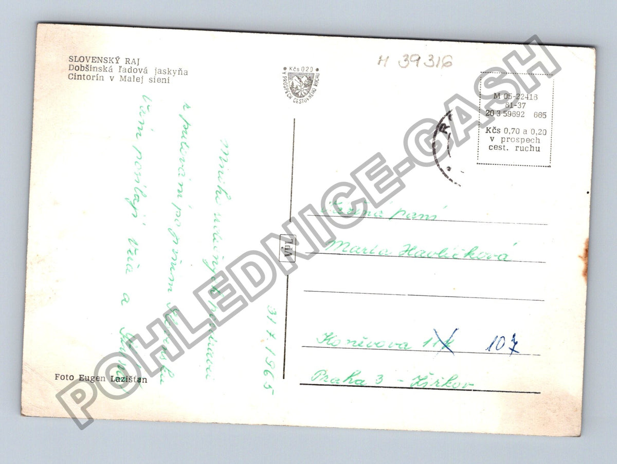 Pohlednice Slovenský raj Dobšinská ľadová jaskyňa 1965 (M39316)
