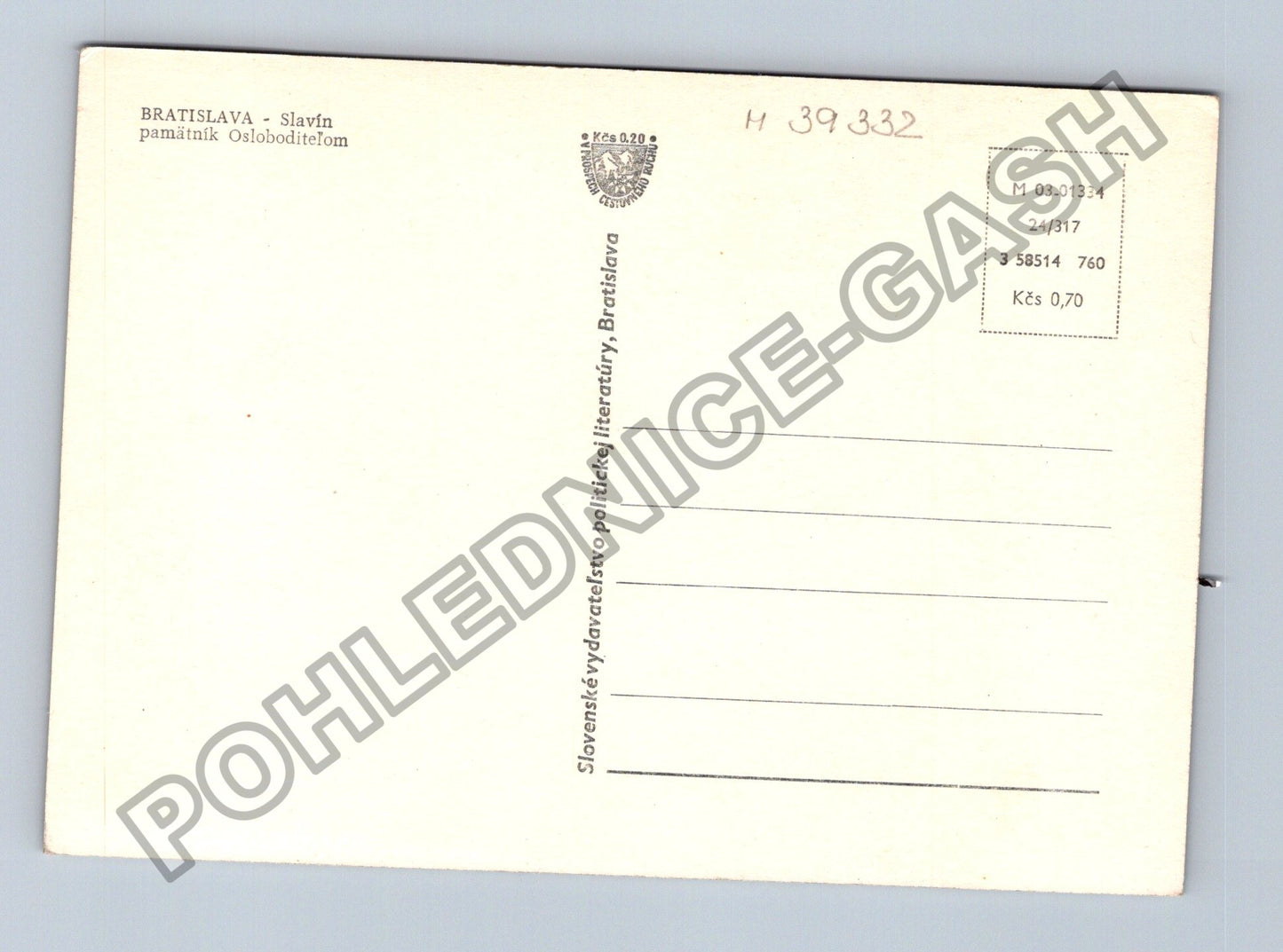 Pohlednice Slovensko Bratislava Slavín památník Osvoboditelům (M39332)