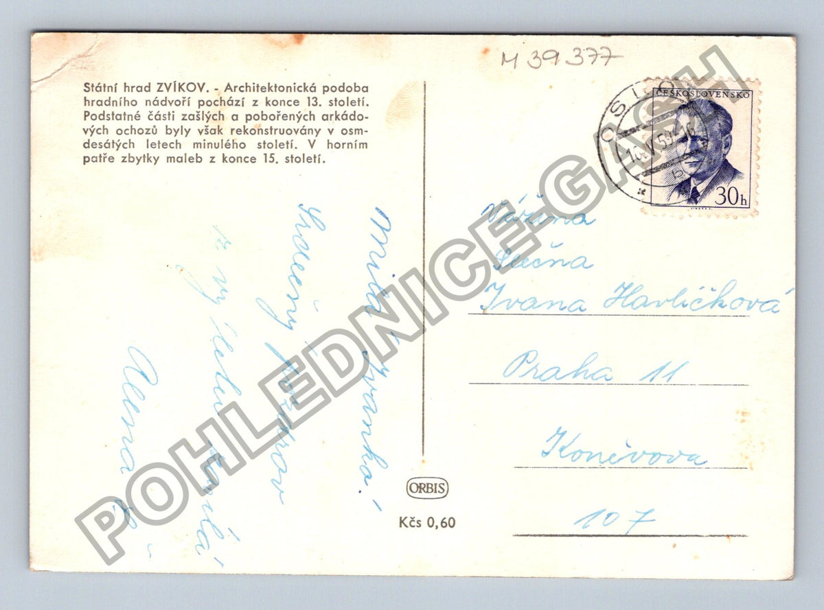 Pohlednice Hrad Zvíkov nádvoří (M39377)