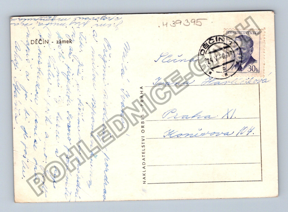 Pohlednice Děčín zámek 1950 (M39395)