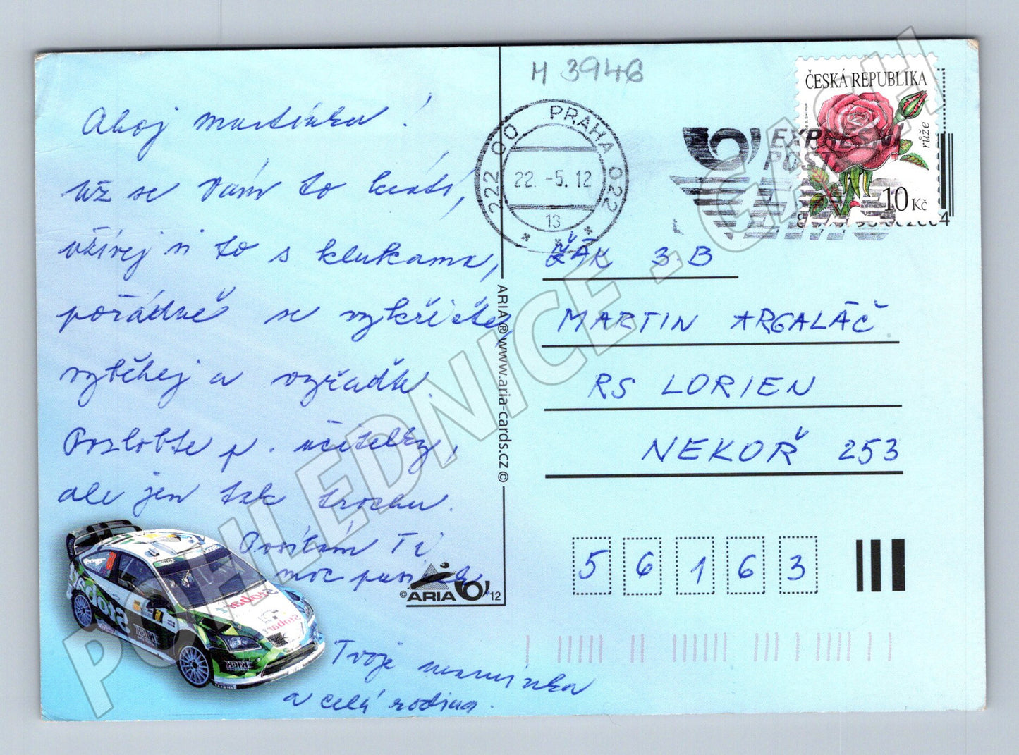 Pohlednice rallye Van Merksteijn – závodní auto (M3946)