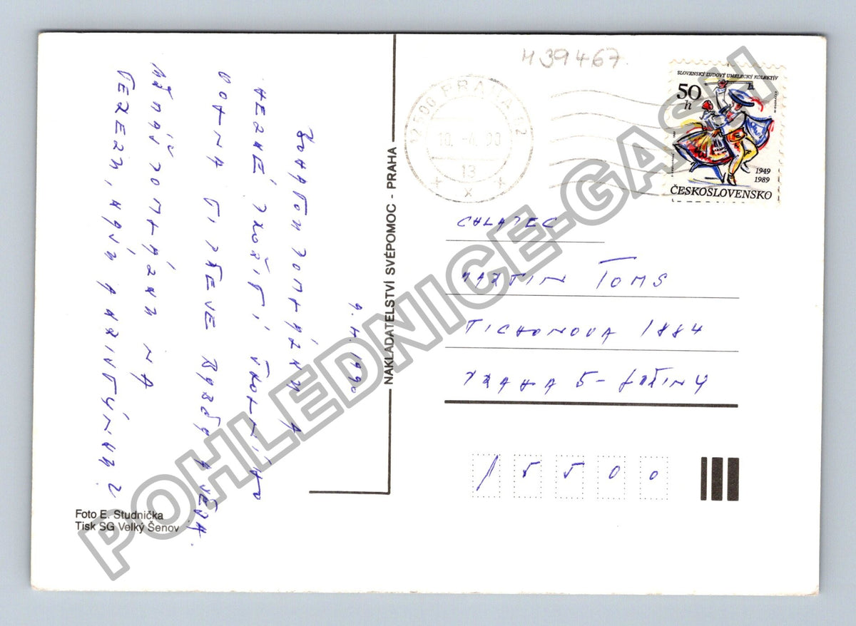 Pohlednice housata na trávě (M39467)