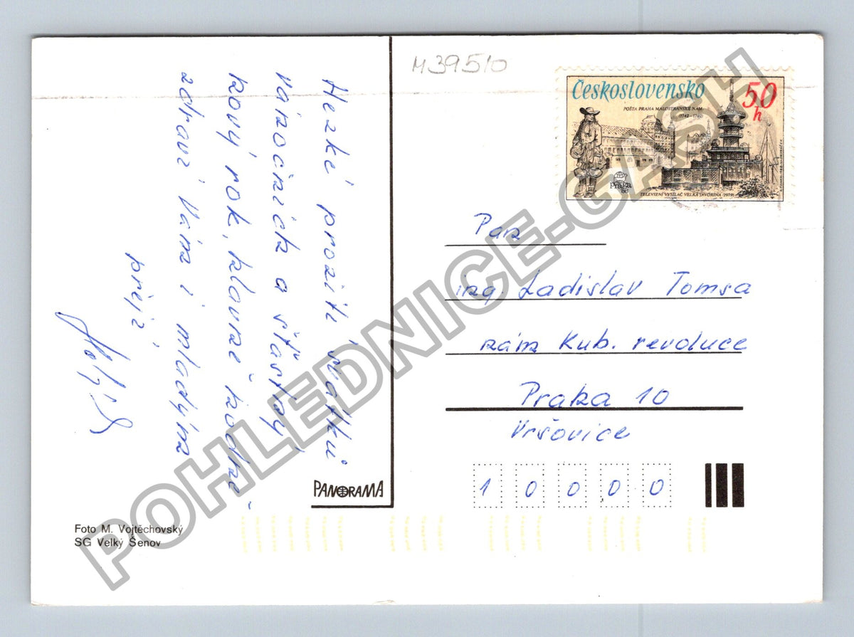 Pohlednice Dvě sklenice šampaňského Novoroční přání (M39510)