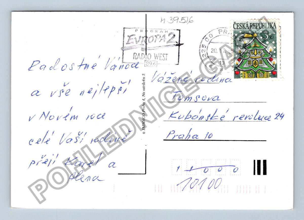 Pohlednice Vánoční zátiší s vánočním stromečkem (M39516)