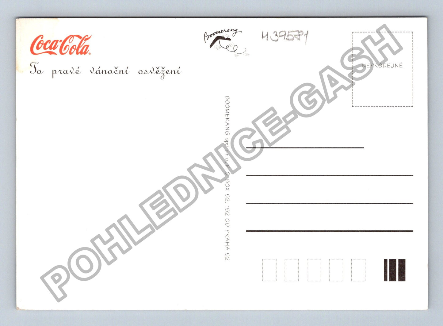 Pohlednice Coca-Cola To pravé vánoční osvěžení (M39581)