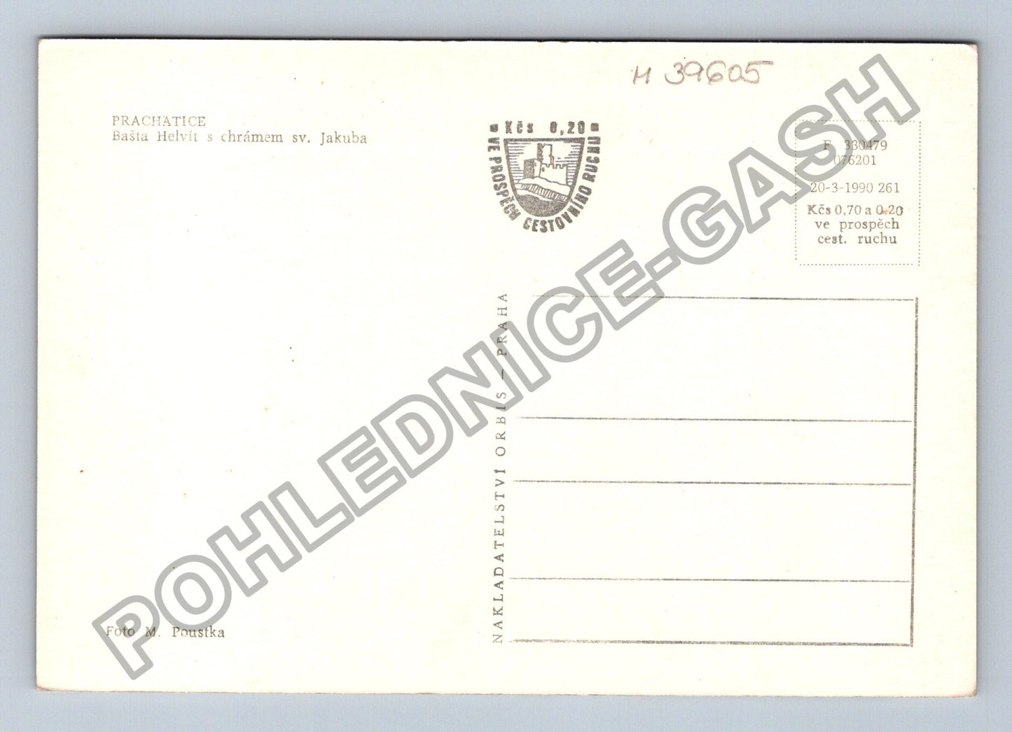 Pohlednice Prachatice Bašta Helví chrámem sv Jakuba 1930 (M39605)