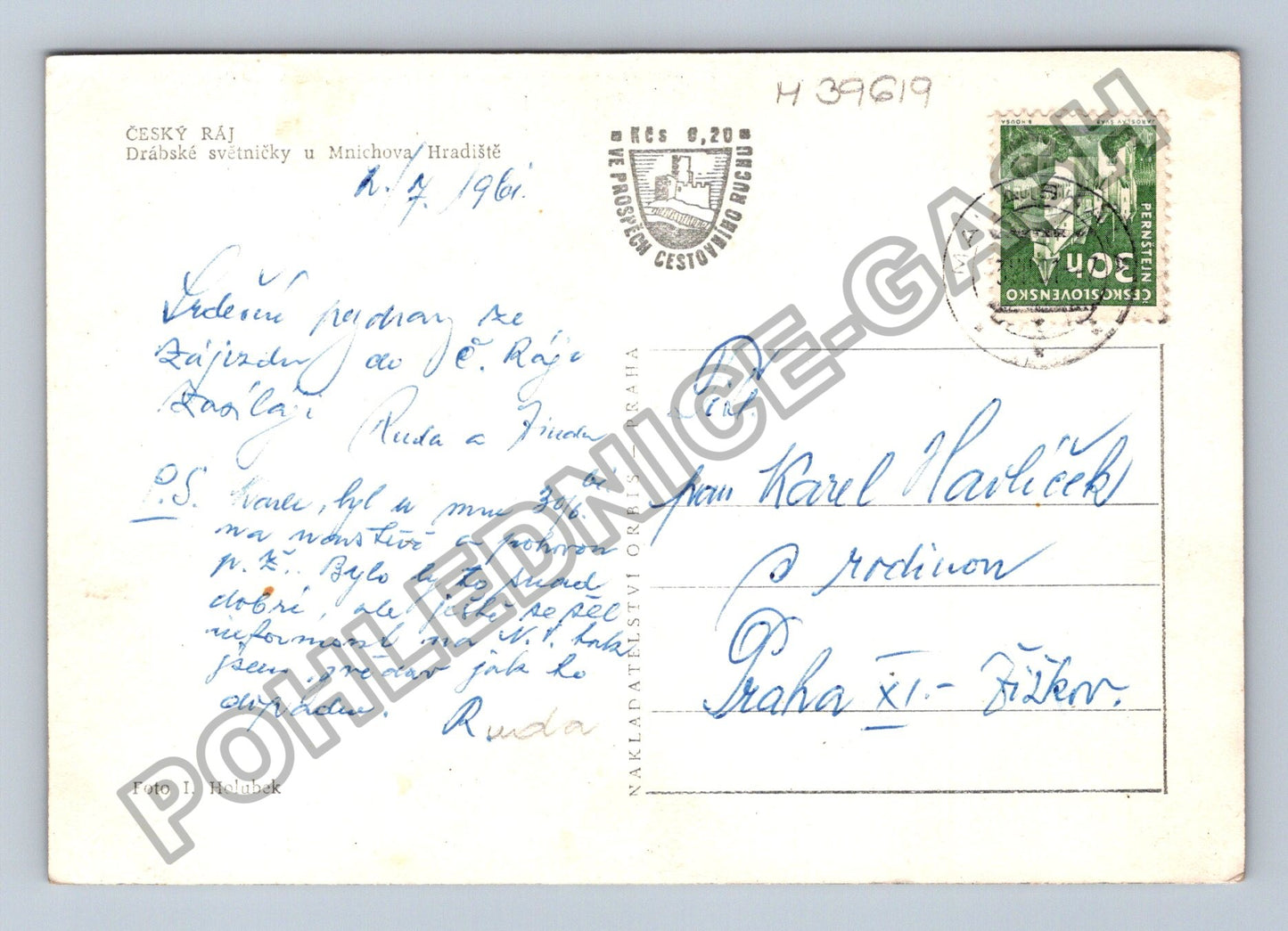 Pohlednice Český ráj Drábské světničky Mnichovo Hradiště 1961 (M39619)