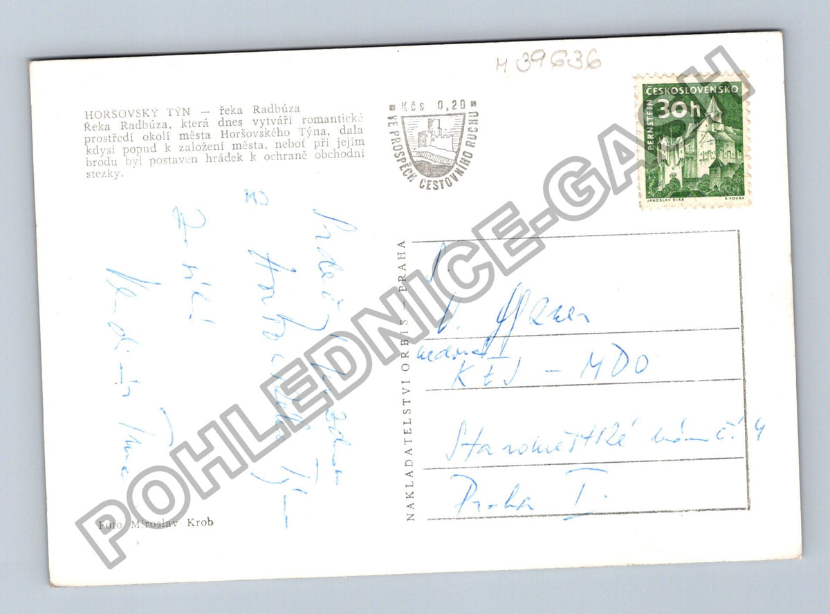 Pohlednice Horšovský Týn řeka Radbuza most (M39636)