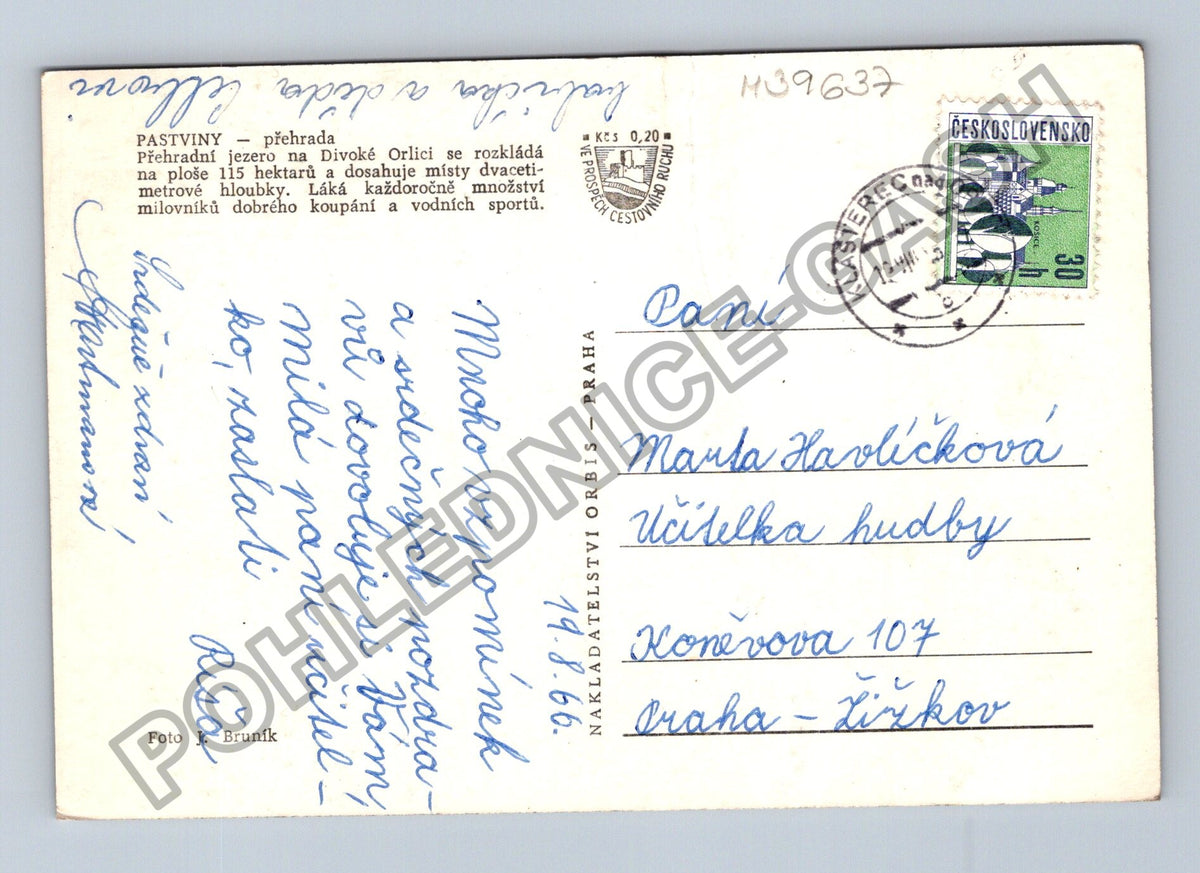Pohlednice Pastviny přehrada 1966 (M39637)