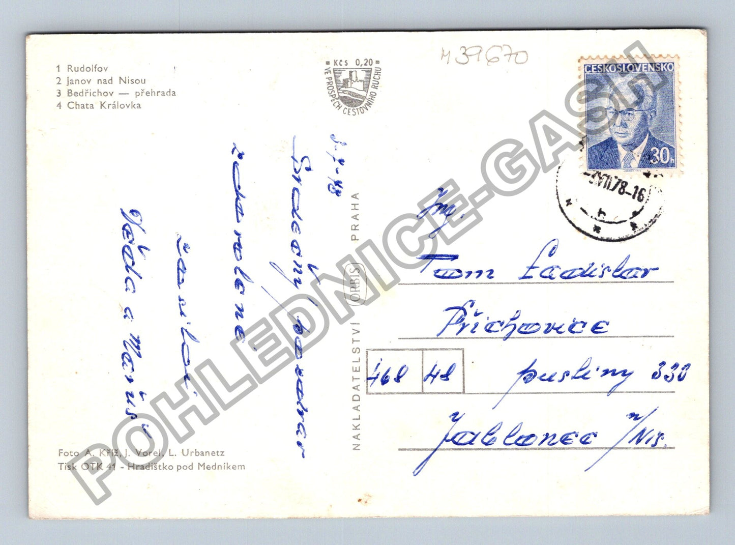 Pohlednice Pozdrav z Jizerských hor Rudolfov Janov Bedřichov (M39670)
