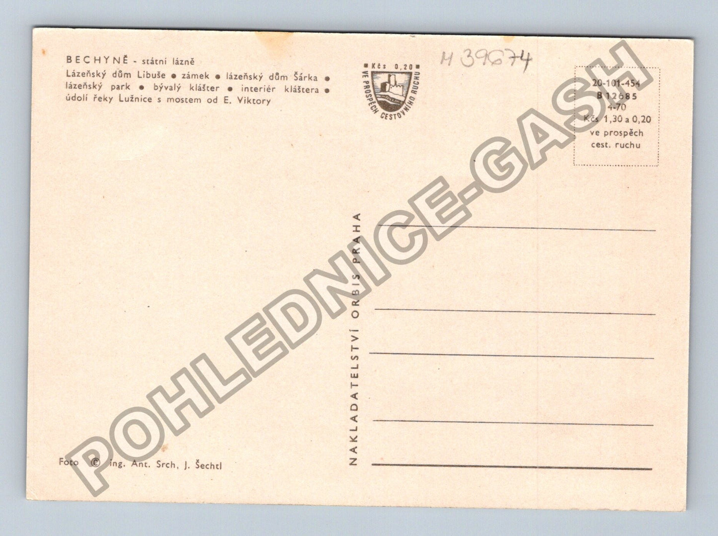 Pohlednice Bechyně lázně zámek údolí Lužnice (M39674)