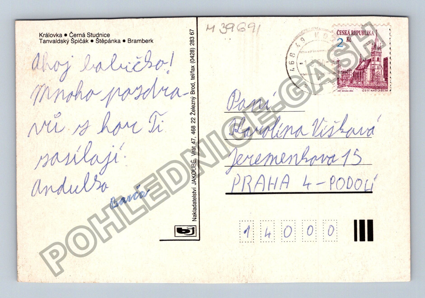 Pohlednice Rozhledny Jizerských hor Královka Černá Studnice (M39691)