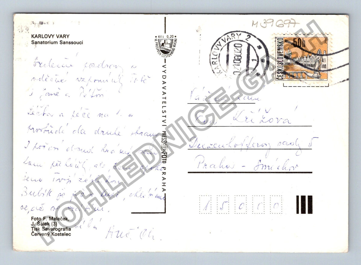 Pohlednice Karlovy Vary Sanatorium Sanssouci (M39697)