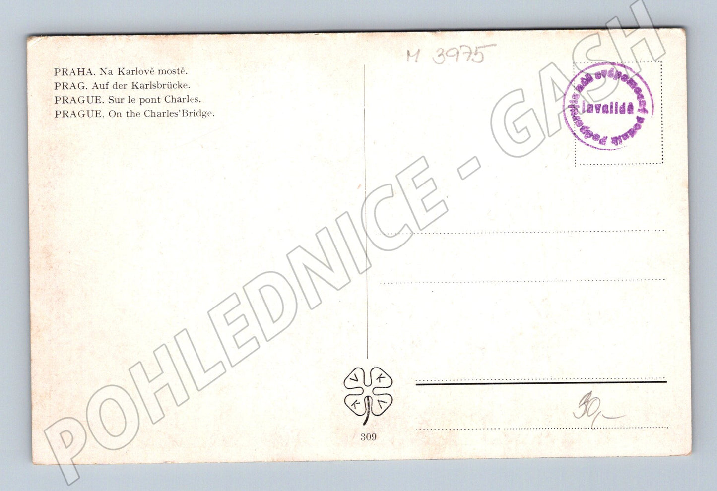 Pohlednice Praha Karlův most starý motiv (M3975)