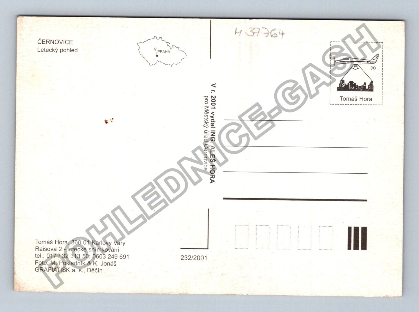 Pohlednice Černovice letecký pohled 2001 (M39764)
