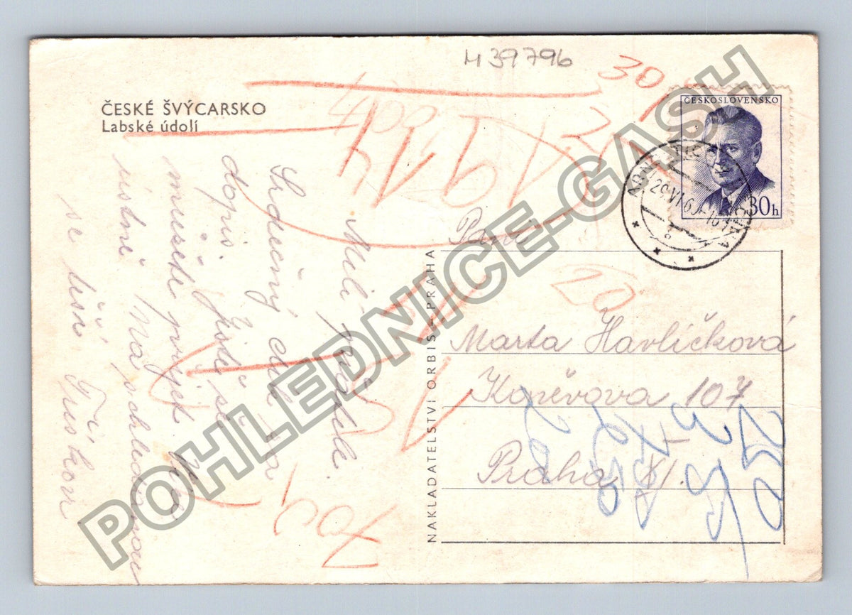 Pohlednice České Švýcarsko Labské údolí (M39796)