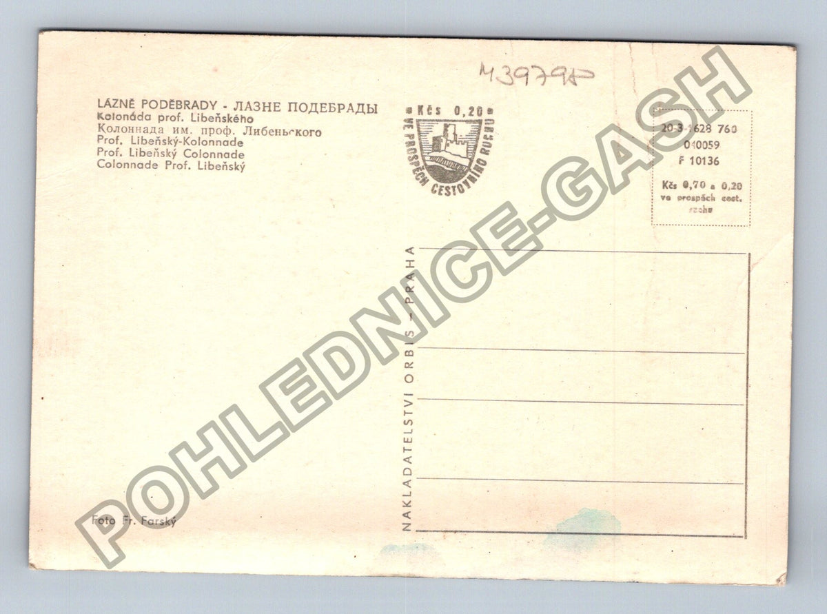Pohlednice Lázně Poděbrady Kolonáda prof Libeňského (M39798)