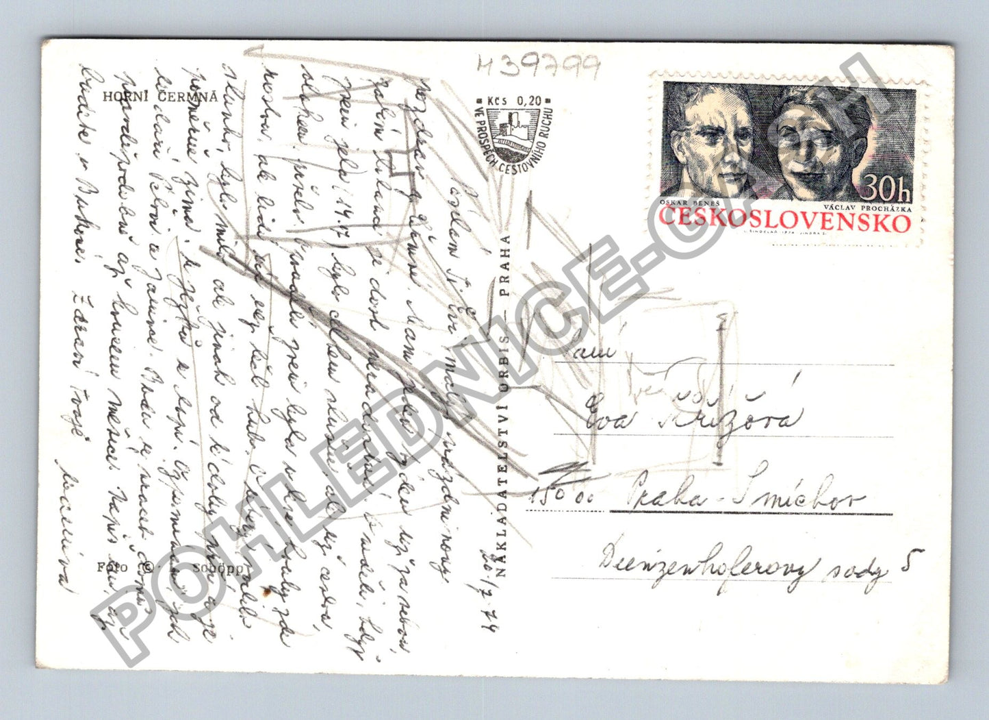 Pohlednice Horní Cerekev kostel obec krajina (M39799)
