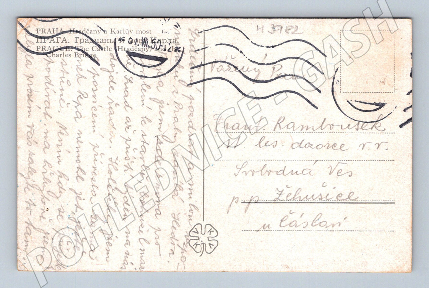 Pohlednice Pražský hrad a Karlův most historický (M3982)