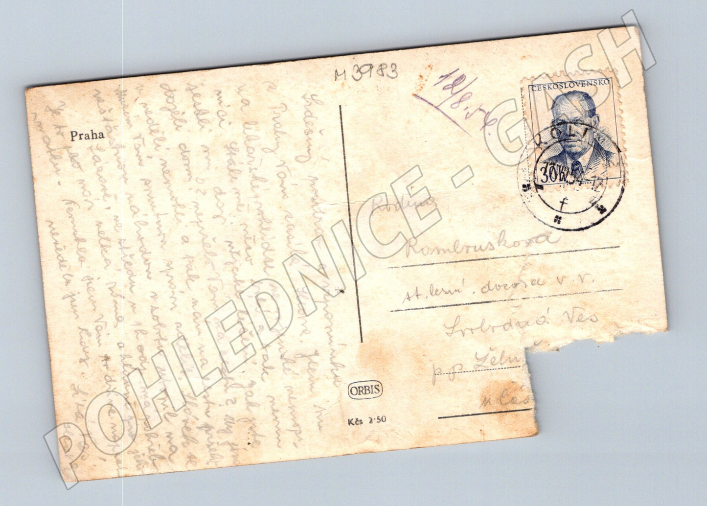 Pohlednice Praha Karlův most a Hradčany starý motiv (M3983)