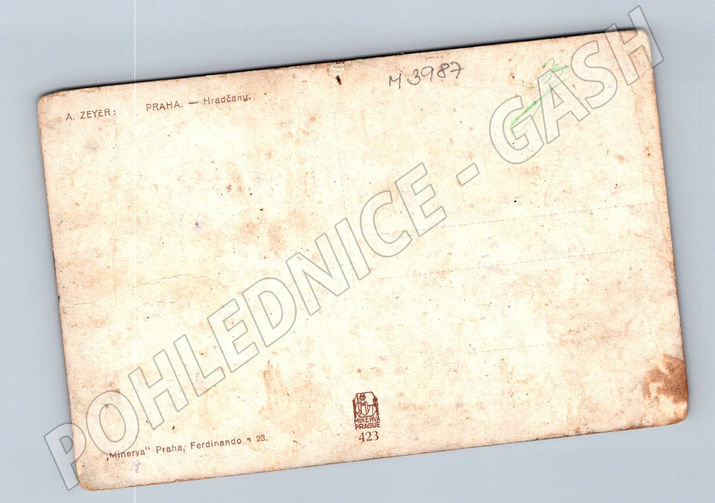 Pohlednice Praha Hradčany malovaný motiv Minerva (M3987)