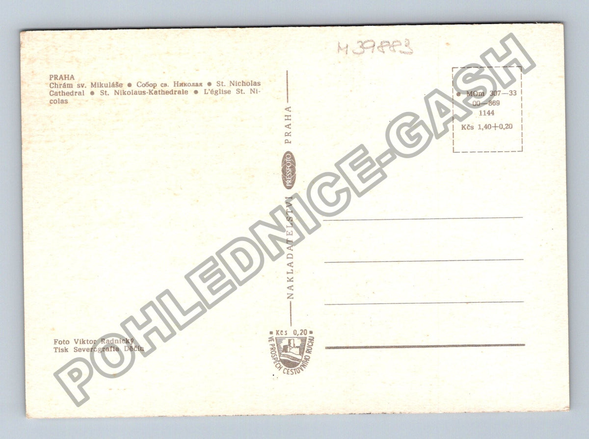Pohlednice Praha Chrám sv Mikuláše interiér exteriér (M39883)