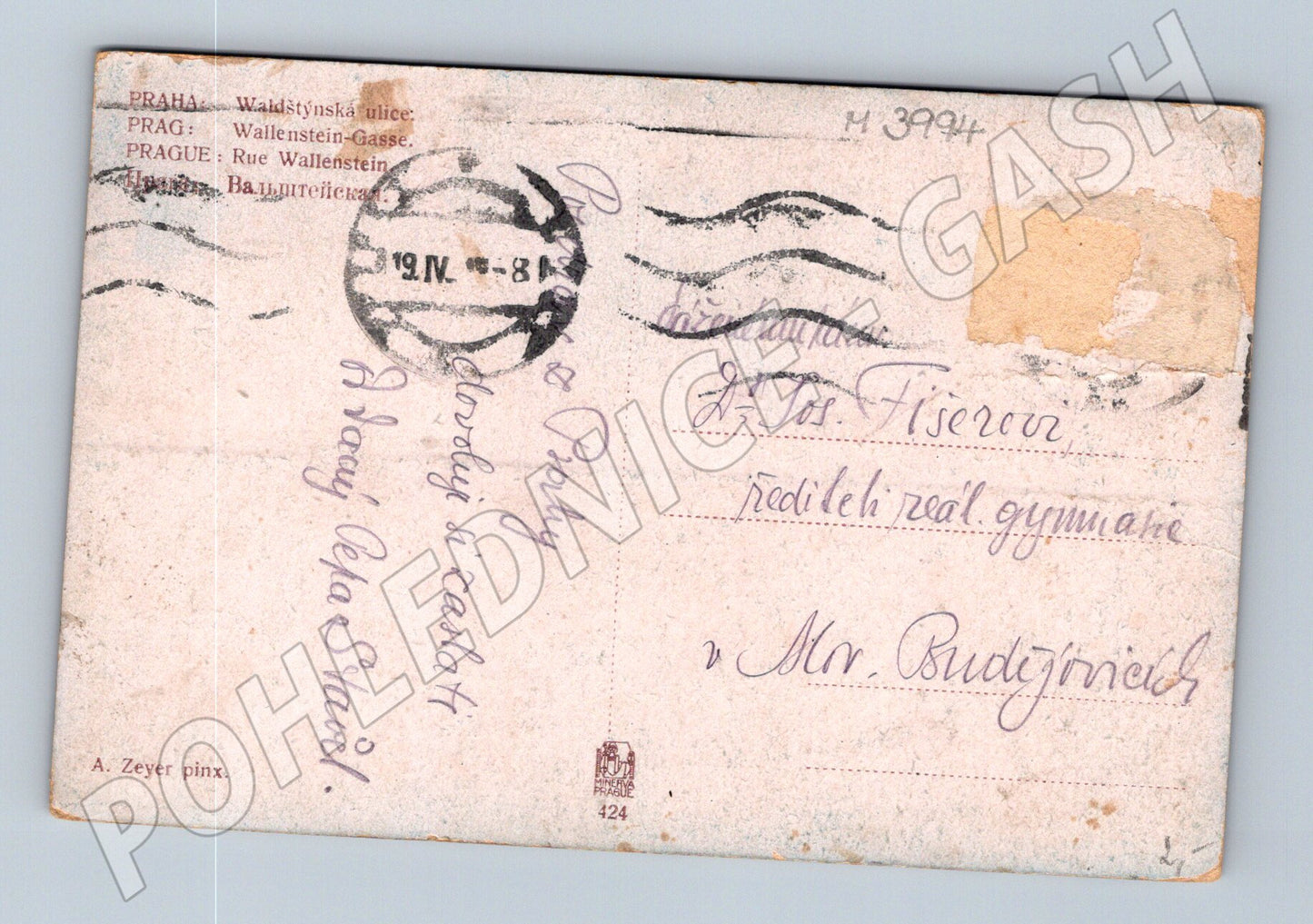 Pohlednice Praha Valdštejnská ulice malovaný motiv (M3994)