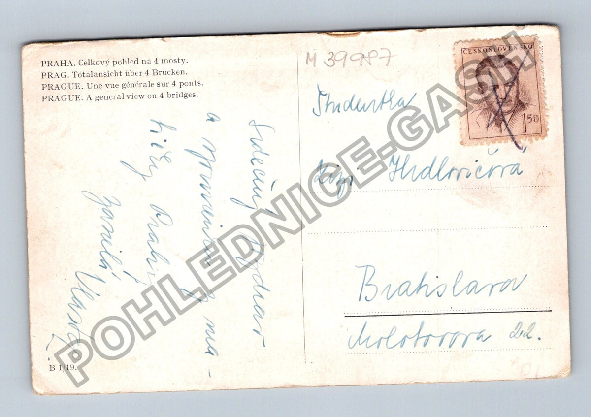 Pohlednice Praha Celkový pohled na 4 mosty (M39987)